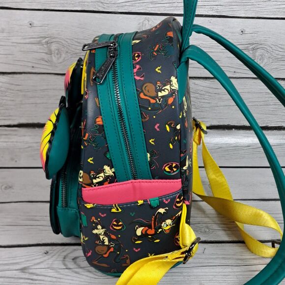 Loungefly Backpack Disney Parks Halloween 2023 Mickey Pumpkin Glows in the Dark - Picture 8 of 11